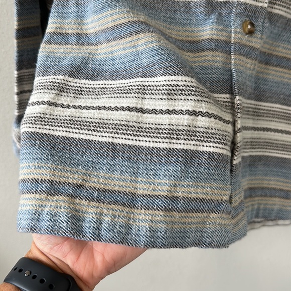 Billabong Women's Core Fit/Stretch Striped Hooded Button Down Sweatshirt Small - Picture 6 of 14